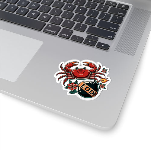 Crab & EOD Bomb Retro Laptop Decal