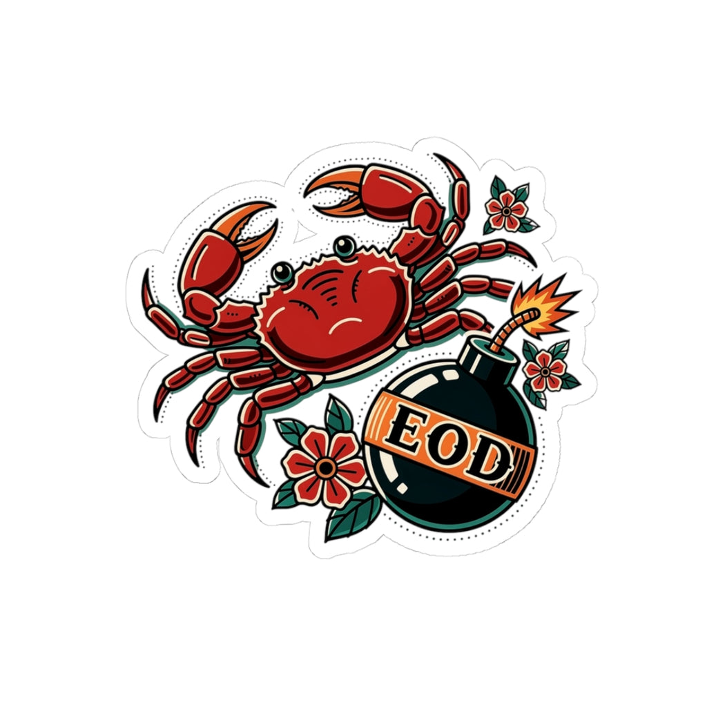 Crab & EOD Bomb Retro Laptop Decal