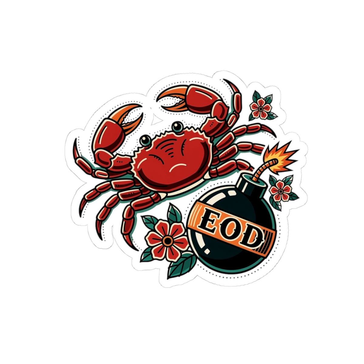 Crab & EOD Bomb Retro Laptop Decal