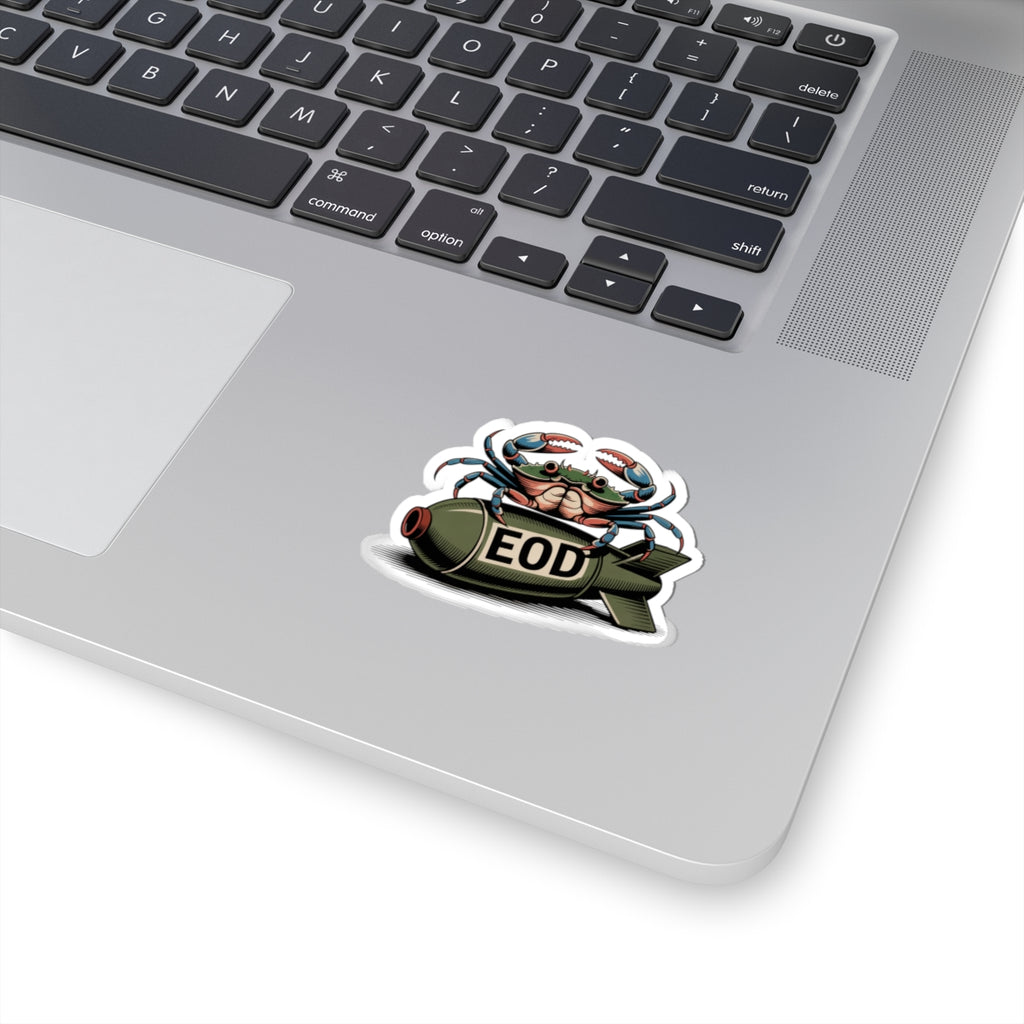 EOD Bomb & Crab Laptop Decal- Green & Blue
