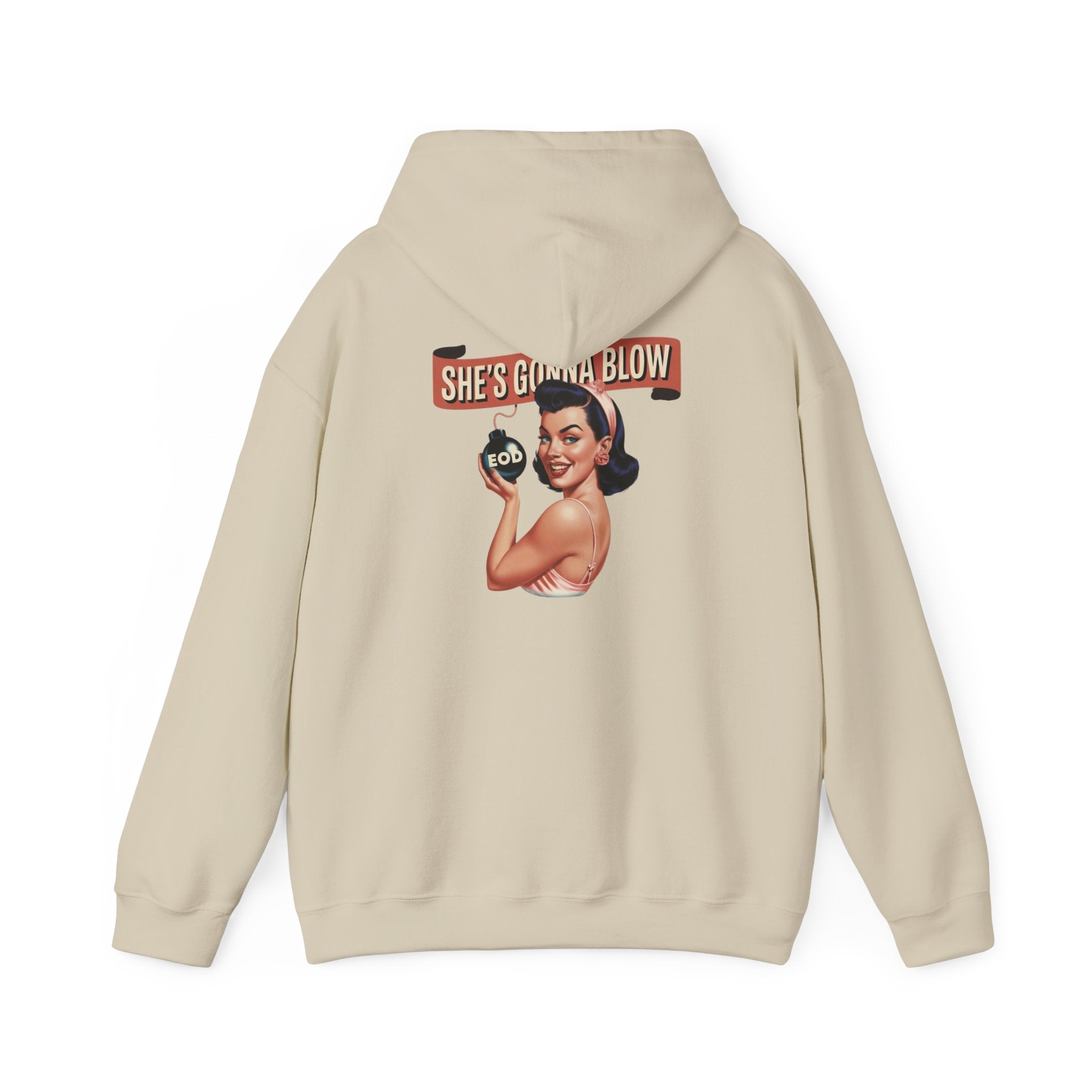 Retro Pinup Hoodie — “She’s Gonna Blow”